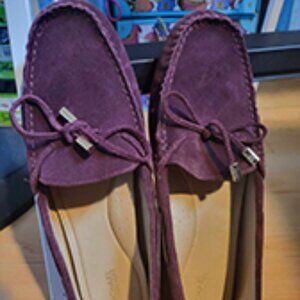 Michael MICHAEL KORS Sutton Moc Bow Moccasins Shoes, Oxblood color in Size 9
